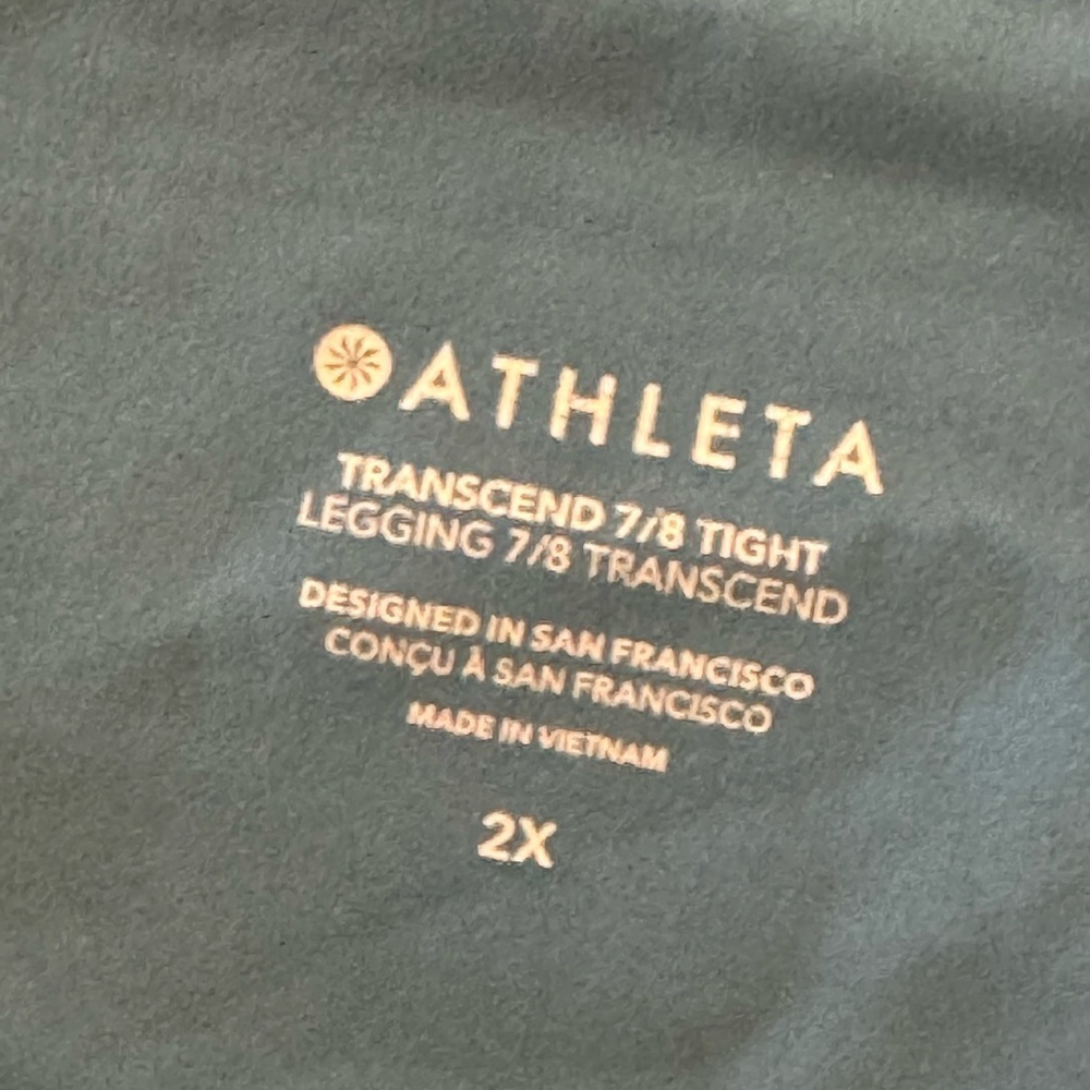 Athleta transcend 7/8 tight Blue Leggings Comfortable Stretchy Bottoms size 2x - Picture 5 of 5